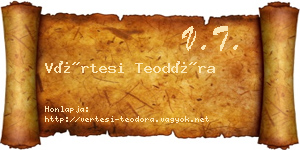 Vértesi Teodóra névjegykártya