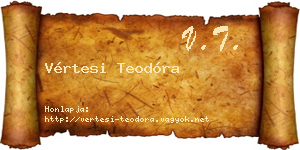 Vértesi Teodóra névjegykártya